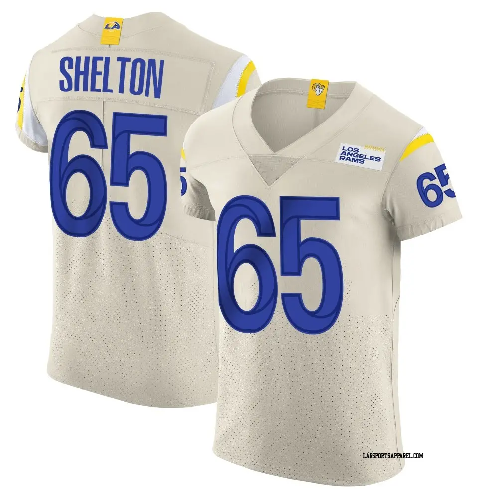 Elite Men's Coleman Shelton Los Angeles Rams Bone Vapor Jersey