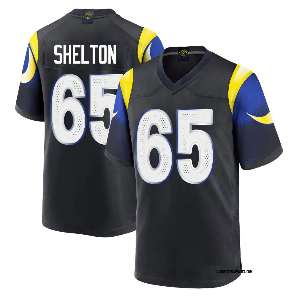 Game Blue Men's Coleman Shelton Los Angeles Rams Midnight 2025 Rivalries Collection Jersey