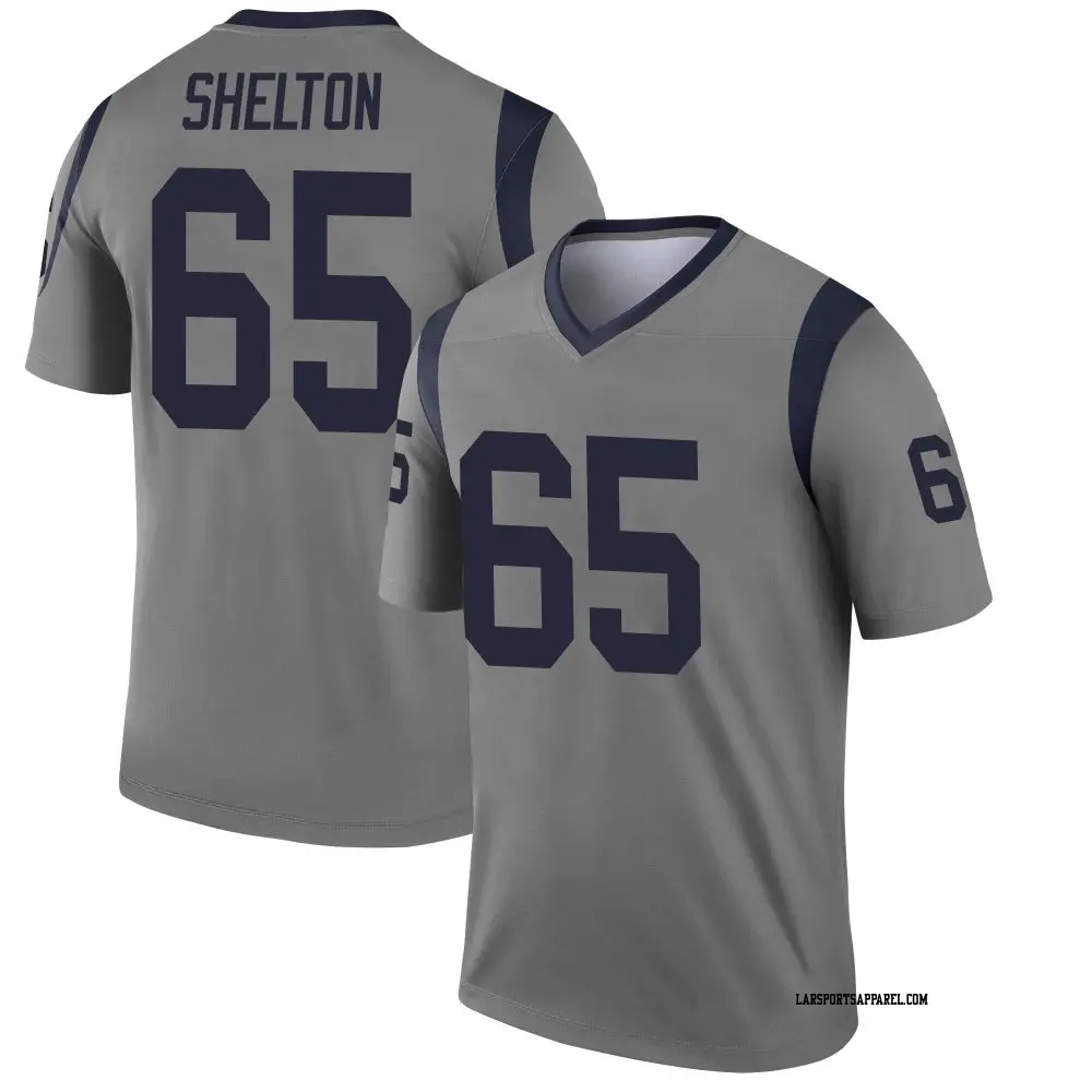 Legend Gray Youth Coleman Shelton Los Angeles Rams Inverted Jersey