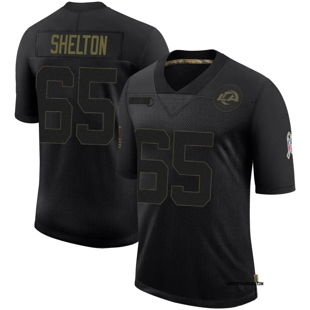 Limited Black Youth Coleman Shelton Los Angeles Rams 2020 Salute To Service Jersey
