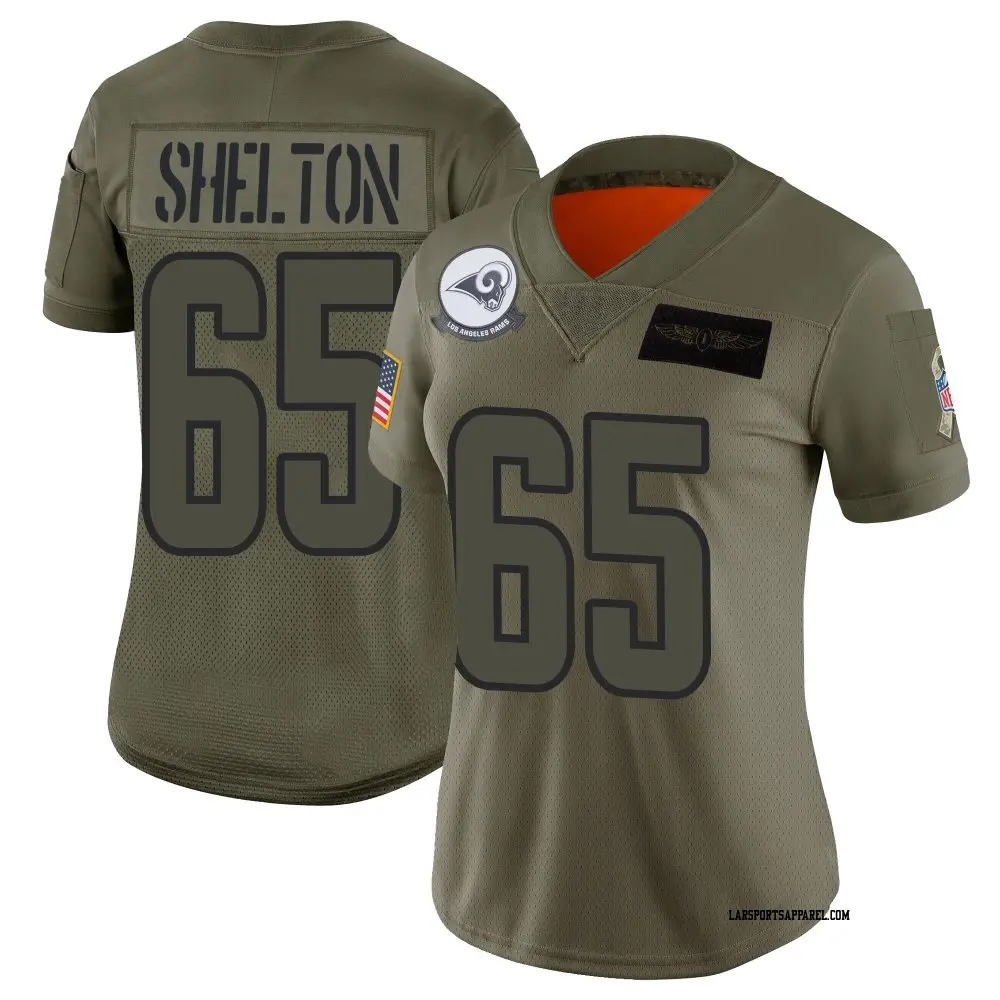 Limited Camo Women's Coleman Shelton Los Angeles Rams 2019 Salute to Service Jersey