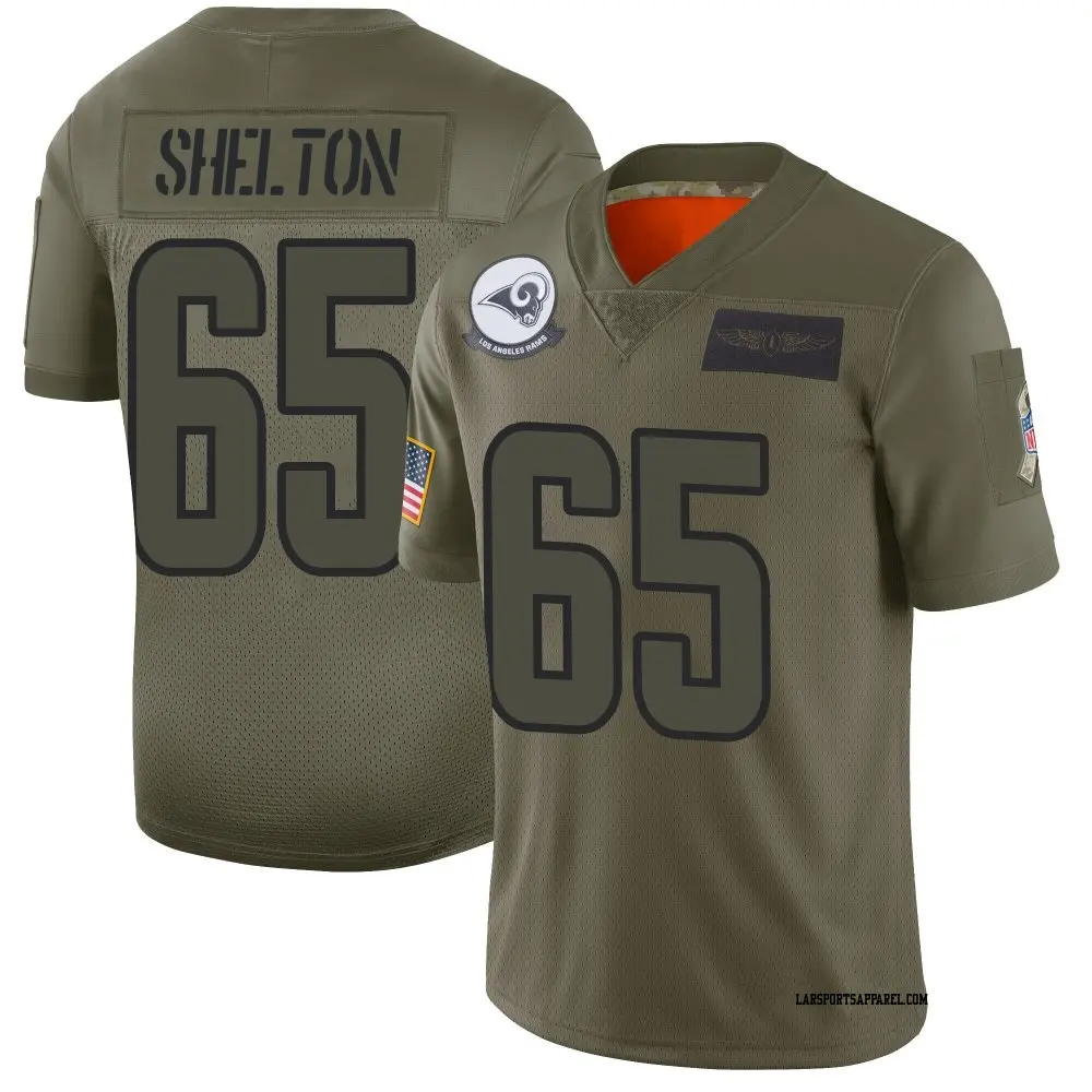 Limited Camo Youth Coleman Shelton Los Angeles Rams 2019 Salute to Service Jersey